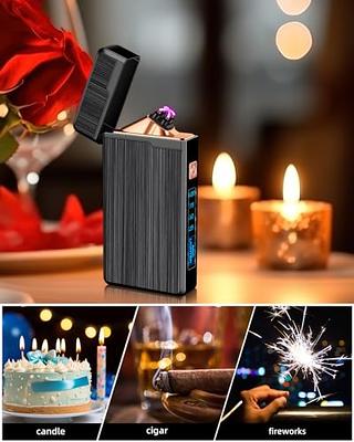 Electronic Lighter, Smart Electric Lighter, Mini Usb Rechargeable Lighter  Touch Double-sided Ignition Windproof Flameless Lighter Lightweight Plasma  L