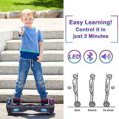 SISIGAD Hoverboard for Kids Ages 6 12 with Built in Bluetooth