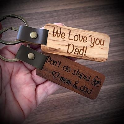  I Love You Soundwave Keychain Engraved Wood Key Chain 5 Year  Anniversary Gift for Men Gift for Boyfriend : Handmade Products