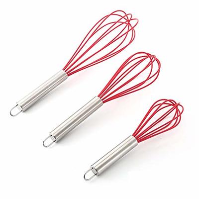 Whisk Set of 3 Stainless Steel Wire Silicone Kitchen Utensils 8+10+12 Non  Scratch Coated Balloon Whisk Tool Milk And Egg Beater Blender - Yahoo  Shopping