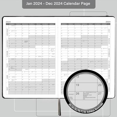 2024 Planner - Weekly & Monthly Planner 2024, 8.5 x 11, Jan 2024 - Dec  2024, Pen Holder, Calendar Stickers, Pocket, 25 Notes Pages, Faux Leather