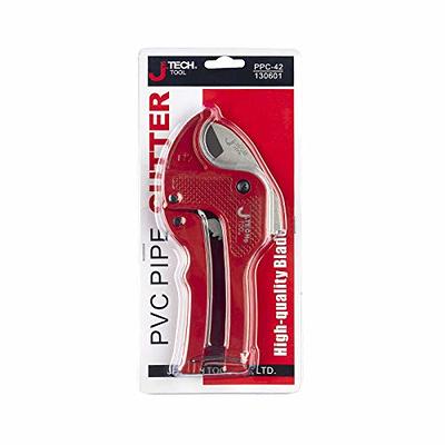 Jetech Hose and Pipe Cutter for PVC, PPR, PEX, PE Pipes and  Tubes,Ratcheting PVC Pipe Cutter 1-5/8 Inch One-Hand Fast Pipe Cutting Tool  with Stainless