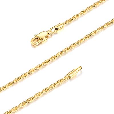 Andsion Real 18K Over Gold Chain Necklace for Women & Girls, 1.5mm