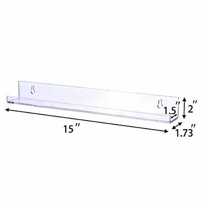 Vdomus Acrylic Bathroom Shelves - 15x4-Inch Thick Acrylic Shelves Wall  Mounted and No Drilling - Versatile Floating Shelves - Clear Storage and