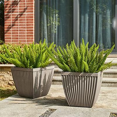 Spepla Flower Pots Set of 4, 4/5/6/7 Inch Plant Pot with Drainage Holes,  Planters for Indoor Outdoor Gardening Plants, Black