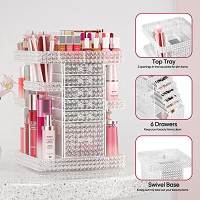 COMVTUPY 360° Rotating Makeup Organizer, Adjustable Layer Skincare Organizer  with Brush Holder Perfume Tray, Cosmetics Organizer For Vanity Bathroom  Countertop, (Clear) - Yahoo Shopping