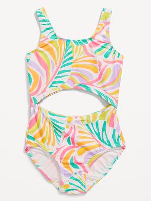 Square-Ring Halter One-Piece Swimsuit