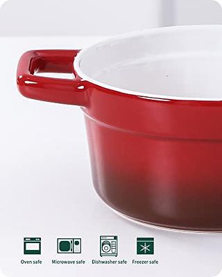 Lareina Enameled Cast Iron Dutch Oven with Lid and Dual Handles, Red