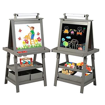 Kids Easel Double Sided Chalk Board and White Board - Drawing