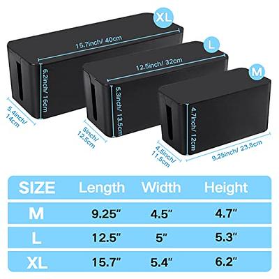  Large Cable Management Box, Cord Organizer to Hide Power Strip,  Extension Cord, Surge Protector, Cord Hider Safe Box for Desk Organizers,  Gaming PC, Computer, TV