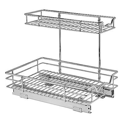 Lynk Professional Pull Out Cabinet Organizer, Slide Out Pantry Shelf 17-in  W x 4-in H 1-Tier Cabinet-mount Metal Pull-out Under-sink Organizer in the  Cabinet Organizers department at