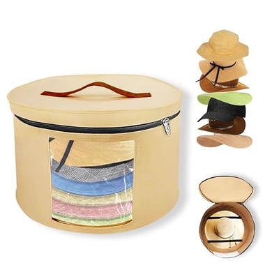 Ohiyoo Hat Box Hat Storage Box 16 x 8 Travel Hat Box Hat Boxes with Lids Round Hat Boxes for Women Storage Hat Foldable Box for Travel Stuffed Animal