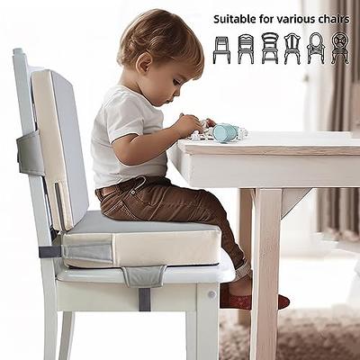 Toddler Booster Seat for Dining Table, PU Washable Double Safe Straps  Non-Slip Bottom Booster Seat Dining Toddler, Portable Travel Increasing  Cushion