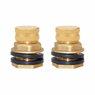 Solid Brass Bulkhead Fitting, 3 Sets 3/8 Inch Female 1/2 Inch Male Solid  Brass Water Tank Connector Threaded With Ring