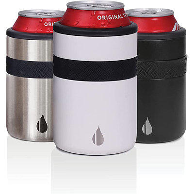 RTIC 16Oz Beer Soda Can Cooler Koozie Black Stainless Stl Vacuum