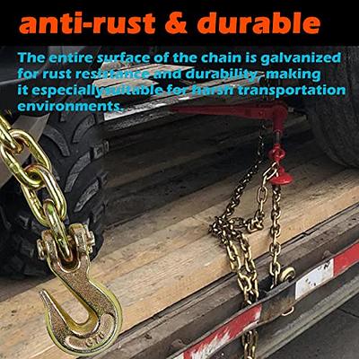 Towmavin Transport Binder Chain 20 Foot 1/4 Inch Clevis Hooks 12,600 lbs  Break Strength for Load Tie-Down Fixed Cargo Flatbed Truck Trailer Chain-2Pack  - Yahoo Shopping