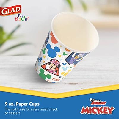 Glad for Kids Disney Mickey and Friends 9oz Paper Cups, Mickey Mouse Paper  Cups, Kids Snack Cups