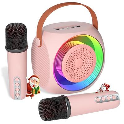 Portable Karaoke Machine Bluetooth Speaker With 2 Wireless Mic For