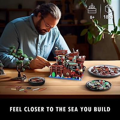 Fishing Village Store House Building Set with LED Light, 1881 PCS Wood  Cabin Mini Building Block, STEM Architecture Toys Kit, Birthday Gift for  Adults Ages 8-12+ Years（Not Compatible with Lego Set ） 