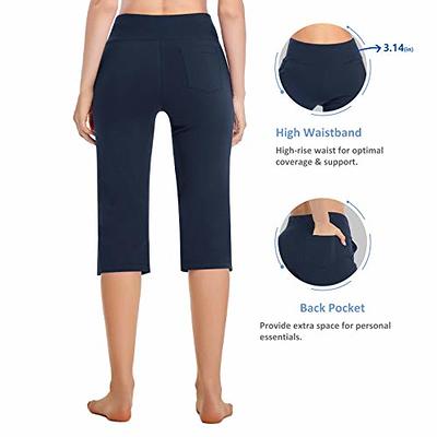  TARSE Womens Casual Wide Leg Yoga Capris Plus Size Crossover  High Waist Capri Pants Loose Soft Pajama Pockets Sweatpants