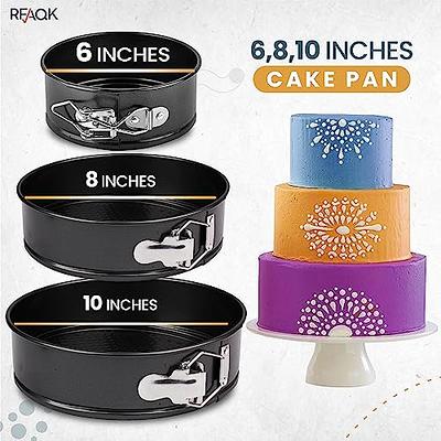 HIWARE Springform Pan Set of 3 Non-stick Cheesecake Pan, Leakproof Round  Cake Pan Set Includes 3 Pieces 6 8 10 Springform Pans with 150 Pcs