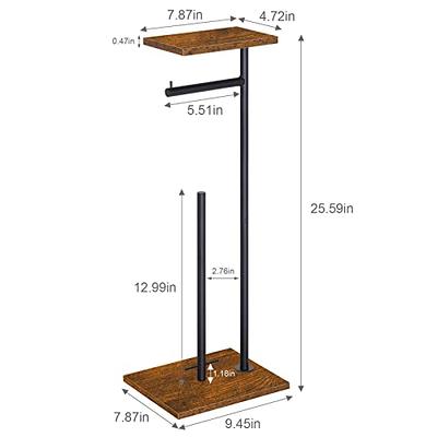 Toilet Paper Stand With Shelf, Floor Stand TP, Multiply 3 Roll Holder,  Rustic, Pipe Toilet Paper Holder, Industrial Stand, Wood Stand, Gift -   Israel