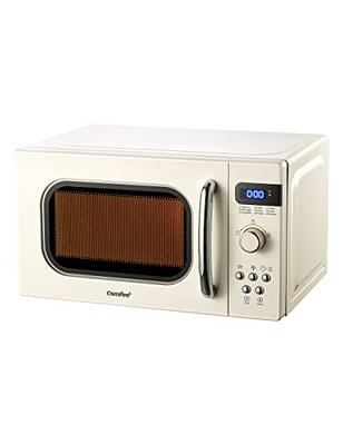 Retro Small Microwave Oven with Compact Size 9 Preset Menus Position