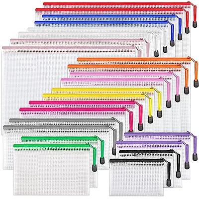 EOOUT 30pcs Mesh Zipper Pouch, Waterproof Zipper Bags, 8 Sizes, 8 Colors,  Multipurpose for Travel, School Supplies, Office Appliances and Home