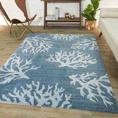 allen + roth Blue Coral 8 X 10 (ft) Blue Indoor Area Rug in the Rugs  department at