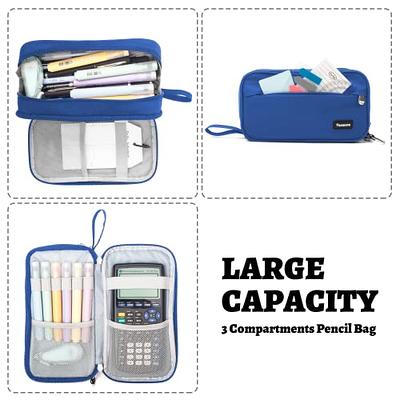 Large Pencil Case Big Capacity Pencil Bag Large Storage Pouch 3  Compartments Desk Organizer Marker Pen Case Simple Stationery Bag Pencil  Holder 