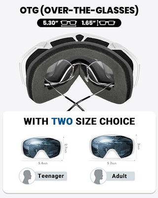 OutdoorMaster Ski Goggles with Cover Snowboard Snow Goggles OTG