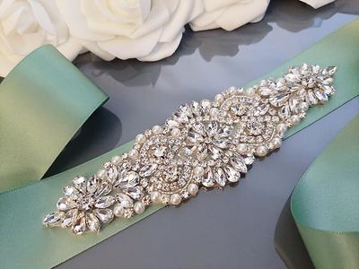 Sage Bridal Belt, Green Wedding Belt For Bride, Sash, Rhinestone Dress Sash  - Yahoo Shopping