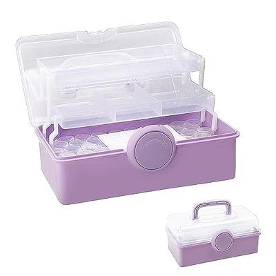 BTSKY Clear Plastic Storage Box with Flap Lid, Multipurpose Craft  Organizers and Storage Box Art Supply Storage Organizer Plastic Sewing Box  for Beads