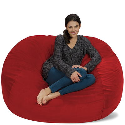 Chill Sack Bean Bag Chair, Memory Foam Lounger with Microsuede Cover, Kids,  Adults, 5 ft, Red Pebble - Yahoo Shopping