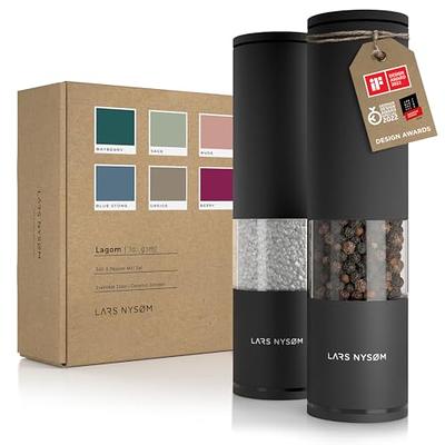 LARS NYSØM Salt and Pepper Mills Set Stainless Steel with Adjustable  Ceramic Grinder 2 pieces I Design Spice Mills Set Manual (Onyx Black) -  Yahoo Shopping