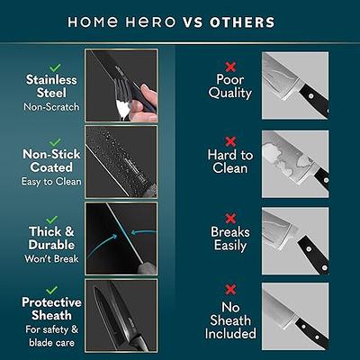 Home Hero 2 Pcs Paring Knife with Sheath - High Carbon Stainless Steel Knife with Ergonomic Handle - Razor Sharp Vegetable Knife - Multipurpose