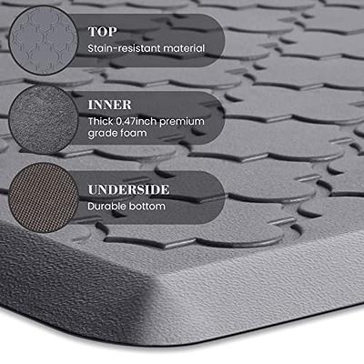 HappyTrends Kitchen Mat,17.3x28+17.3x60 Grey, Cushioned Comfort  Anti-Fatigue Waterproof Floor Mat