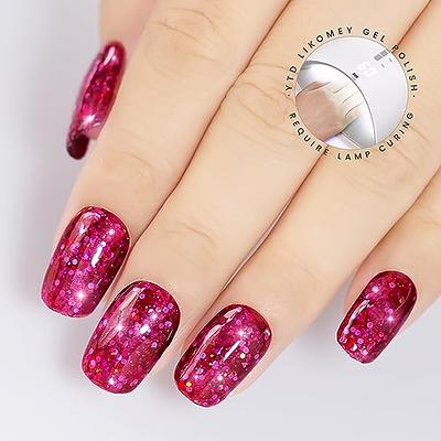 YTD Likomey Gel Nail Polish,1 Pcs 15ml Colorful Black Glitter Soak