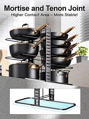 MUDEELA 8-Tier Adjustable Heavy Duty Pan Organizer Rack