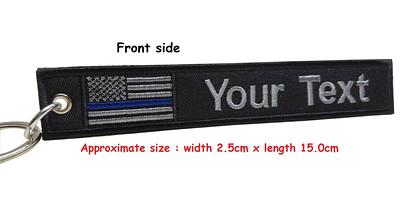 Thin Blue Line Leather Keychain - Thin Blue Line USA