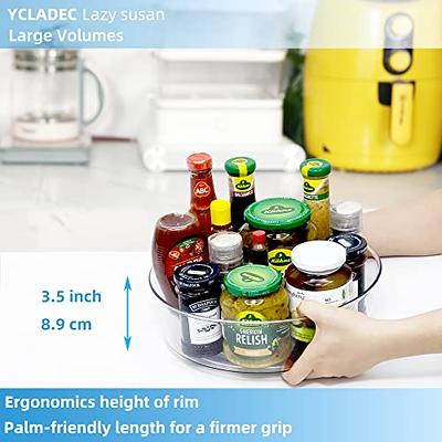 Lazy Susan Turntable Organizer for Refrigerator Countertop Condiment  Storage Rack Clear Rotating Lazy Susan Spice Organizer Household Rotating  Storage