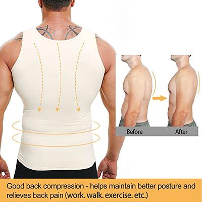 Men Slimming Body Shaper Posture Corrector Vest Tummy Compression T-Shirt  Tops