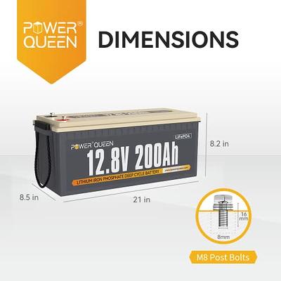 Power Queen 12V 200Ah LiFePO4 Battery with Built-in 100A BMS, 2560Wh Lithium  Battery 15000+ Cycles, 10 Years Lifespan, Perfect for RV Camping, Solar  Energy Storage, Back-up Power - Yahoo Shopping