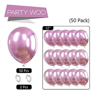 PartyWoo Hot Pink Balloons, 50 pcs 12 inch Latex Balloons, Party Ballo