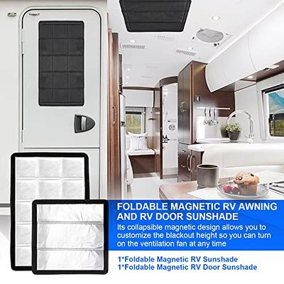 Rv Door Window Shade Cover,foldable Magnetic Rv Shade,oxford