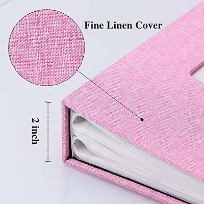 Vienrose Linen Photo Album 300 Pockets for 4x6 Photos Fabric Cover Photo Books Slip-In Picture Albums Wedding Family Valentines, Red