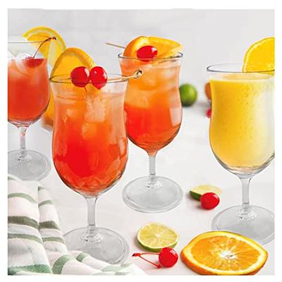 15 oz. Hurricane Glasses, Reusable Plastic (Set of 4) : : Home