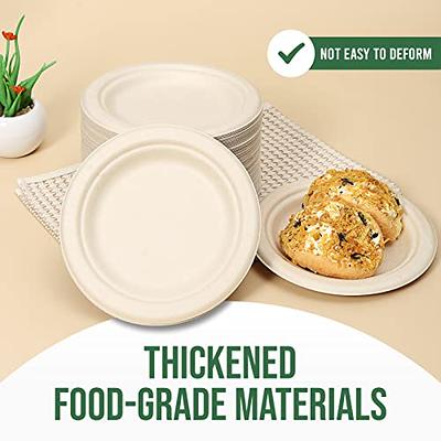 Greconv 150 Pack Bulk Paper Plates, Small Paper Plates 6 inch, 100%  Compostable Plates Eco Friendly Disposable Plates, White Paper Plates Heavy  Duty