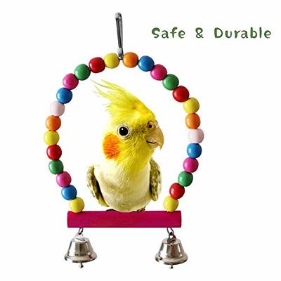 Bird Rope Perch for Parrots, Cockatiels, Parakeets, Budgie Cages Comfy  Birds Colorful Rope Perches Toy 41inch metal nut