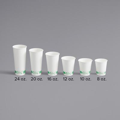 EcoChoice 8 oz. Tall White Compostable Paper Hot Cup - 50/Pack